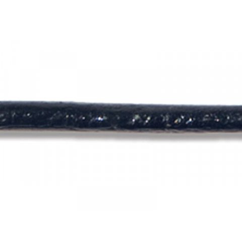 Cordón de cuero redondo, coloreado, por metros Cuero de vaca, ø aprox. 2 mm, negro