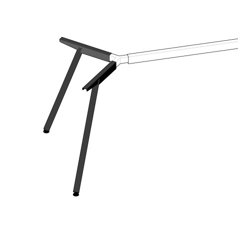 Modulor Tischgestell Y, farbig 2 Beine, RS20°, ø 35mm, 710mm, farbig