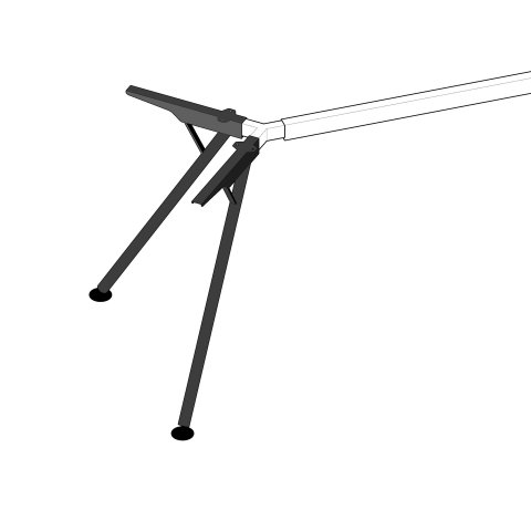 Modulor Tischgestell Y, farbig 2 Beine, RS30°, ø 30mm, 710mm, farbig