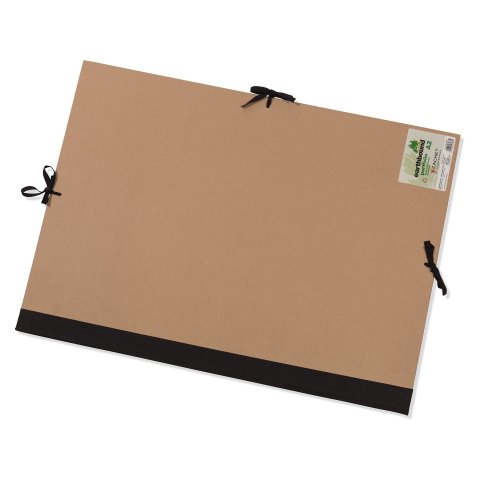 Cachet Earthbound portfolio, recycled paper with band/flaps, for A2, brown/black