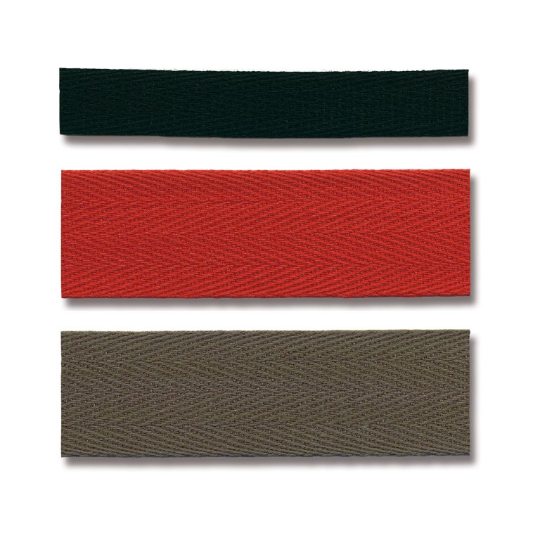 Cotton twill tape, coloured