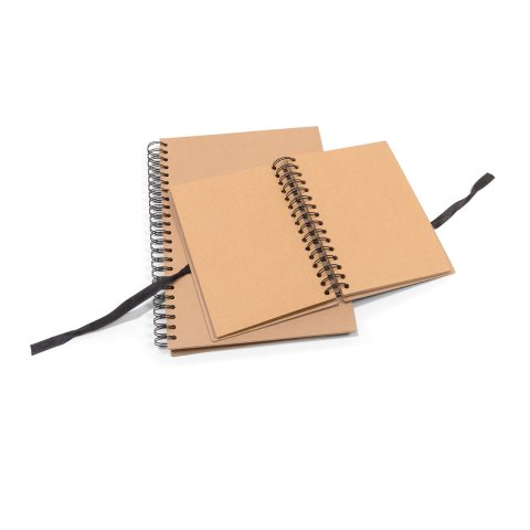 Cuaderno de bocetos en color marrón marfil 175 g/m 210x170 mm, aprox. DIN A5 alto, 40 páginas/80 p., en espiral