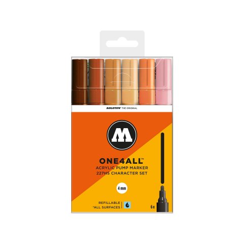 Molotow paint marker One4all 227HS, set of 6 Character Kit, (455)