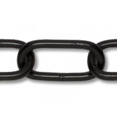 Steel link chain, non-welded 2.0 x 15.1 x 9.5 mm, black, galvanised