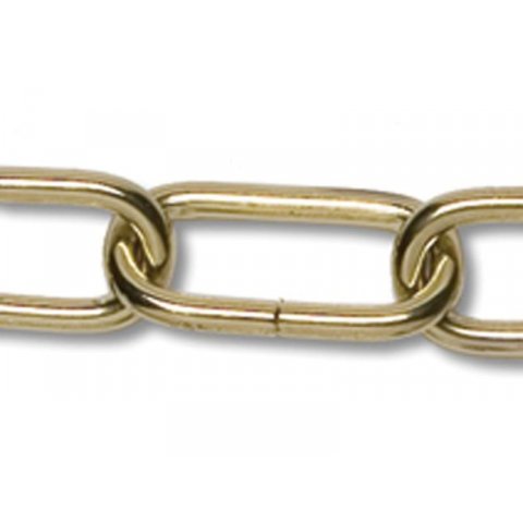Steel link chain, non-welded 2.0 x 15.1 x 9.5 mm, brass plated