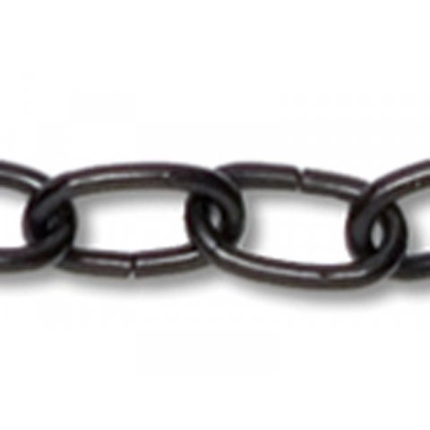 Steel watch chain, non-welded 1.0 x 6.5 x 4.5 mm, black, galvanised