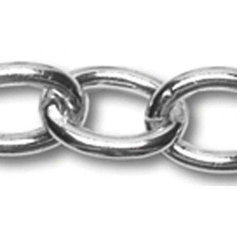 Aluminium link chain, non-welded 1.8 x 7.9 x 8.0 mm, silver, anodised