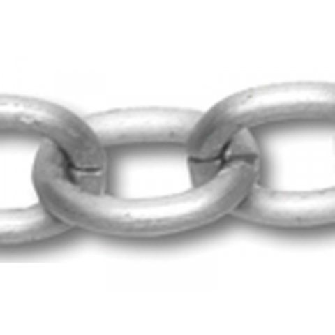 Aluminium link chain, non-welded 1.8 x 7.9 x 8.0 mm, matte silver, anodised