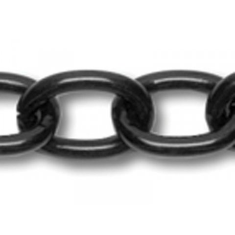 Aluminium link chain, non-welded 1.8 x 7.9 x 8.0 mm, black, anodised