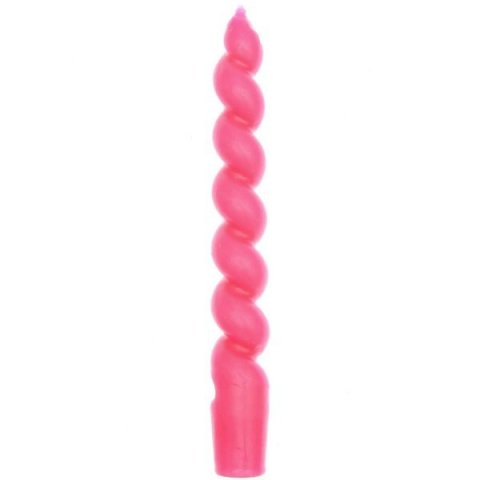 Candela a spirale Ø 2,4 cm, h = 18,5 cm, rosa neon