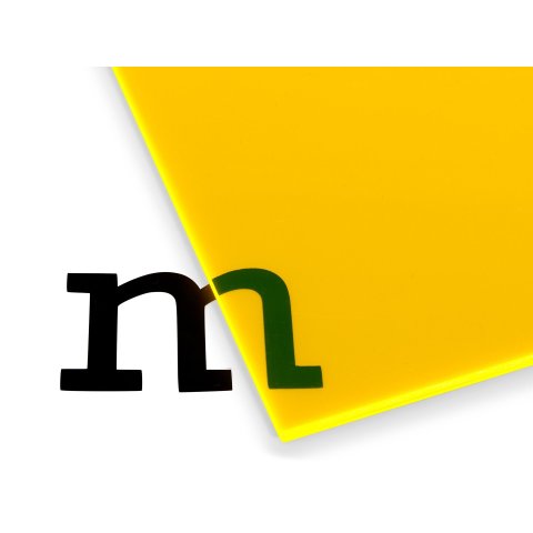 CRYLUX® acrylic glass GS, transparent, fluorescent (custom cutting available) 3,0 x 120 x 245 mm, yellow