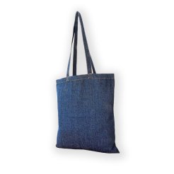 Borsa in cotone denim, manici lunghi