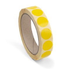 Colla punti carta colorata, rotolo grande ø 20 mm, 1000 pezzi, giallo