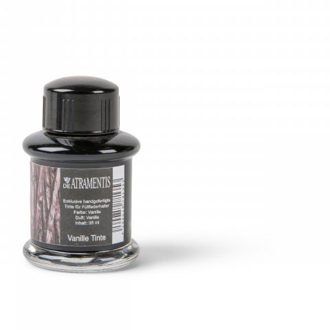 De Atramentis fragrance inks 45 ml, ink glass, vanilla scent, black