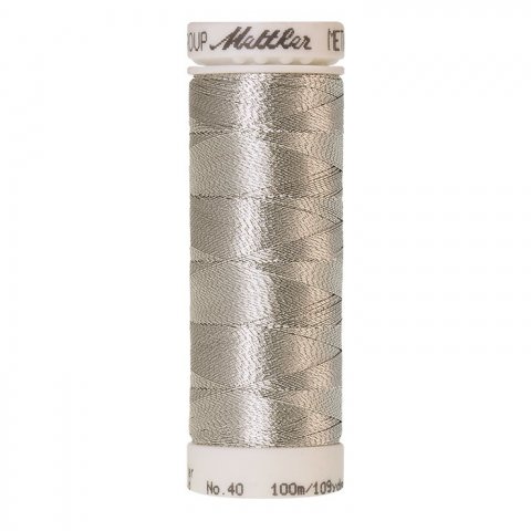 Amann Mettler Machine Embroidery Thread Metallic No. 40 l = 100 m, PES/PA, Antique Silver (0511)