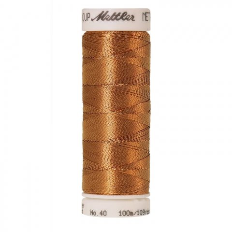 Amann Mettler Machine Embroidery Thread Metallic No. 40 l = 100 m, PES/PA, Copper Gold (1134)