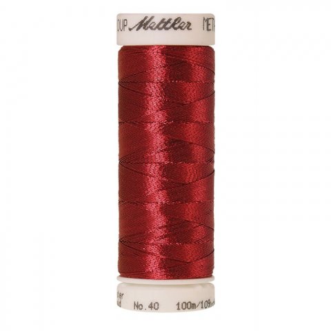 Amann Mettler Machine Embroidery Thread Metallic No. 40 l = 100 m, PES/PA, Bright Ruby (1723)