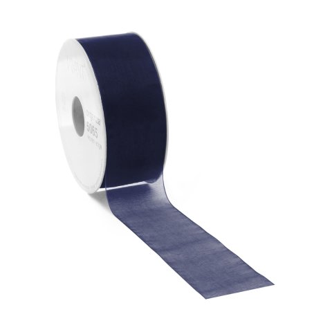 Organza ribbon, coloured w=15 mm, l=50 m, dark blue