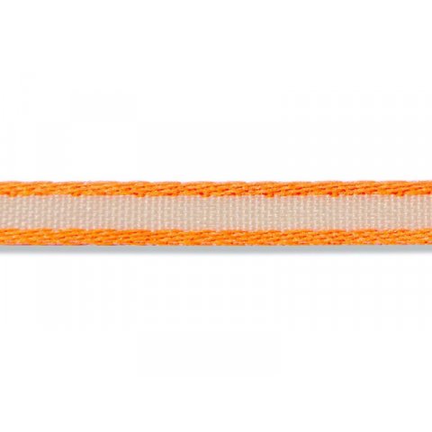 Stoffband mit neonfarbigem Rand b = 6 mm, l = 20 m, orange