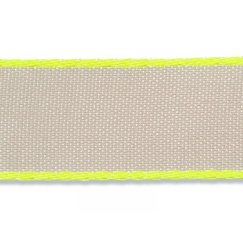 Fabric ribbon with neon coloured border w = 20 mm, l = 20 m, yellow