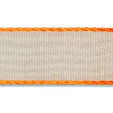 Stoffband mit neonfarbigem Rand b = 20 mm, l = 20 m, orange
