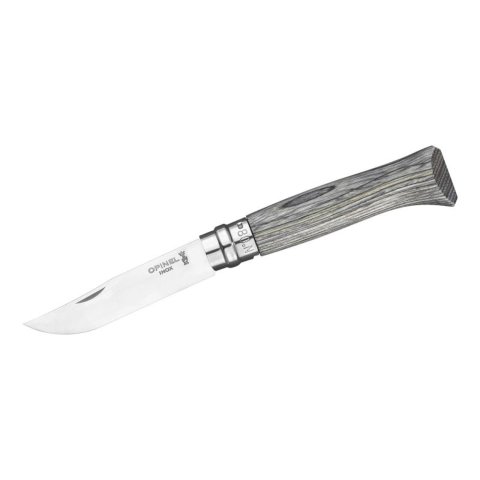 Opinel coltello in betulla acciaio inox n. 08 betulla laminata, inossidabile, lama 85 mm, grigio