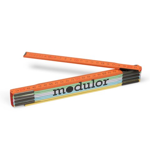 Modulor Zollstock (Meterstab), Holz mehrfarbig, Buchenholz, mit Logo, b = 16 mm, 2 m