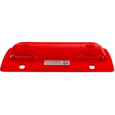 2-hole punch, plastic, with mm scale, filing holes metal punch for max. 3 shts 80 g/m², red