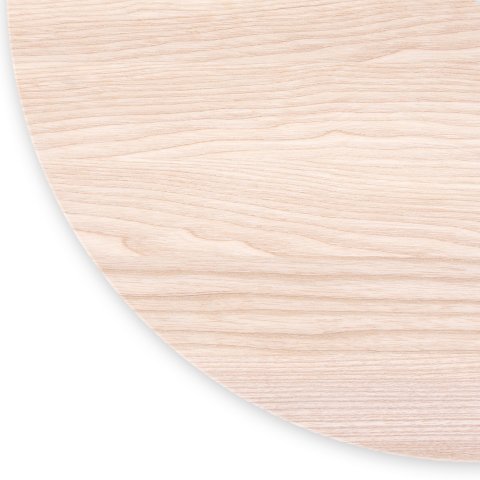 Modulor Massivholzplatte Esche, gerade Kante 90° (Zuschnitt möglich) 25mm, ø500mm-ø1000mm, lackiert