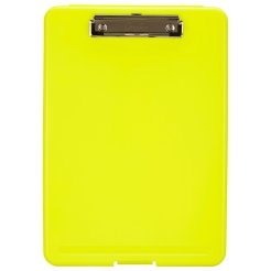 Läufer Klemmbrett PP mit Aufbewahrungsfach 25 x 240 x 335 mm, oben öffnend, neongelb