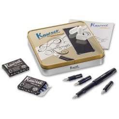 Kaweco Kalligrafie-Set, 4 Federstärken + 12 schwarze Tintenpatronen