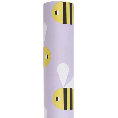 Wrapping paper roll Paper Poetry pattern 200 x 70 cm, 80 g/m², FSC Mix, bees