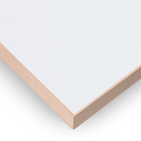 Modulor Melamin-Tischplatte für Kinder 25 x 680 x 1200 mm, geperlt, weiß, Kante Buche