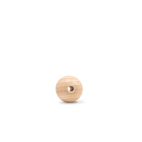 Esfera de madera de haya, perforada, en bruto ø 25,0 x 6,0 mm