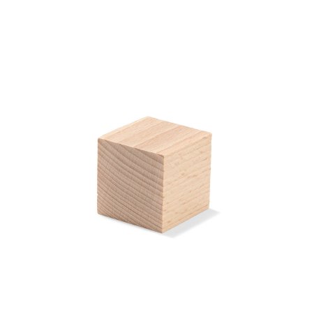 Beechwood cube, raw w = 30.0 mm