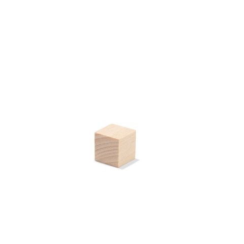 Beechwood cube, raw w = 15.0 mm