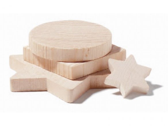 Placas de madera maciza, estrellas.