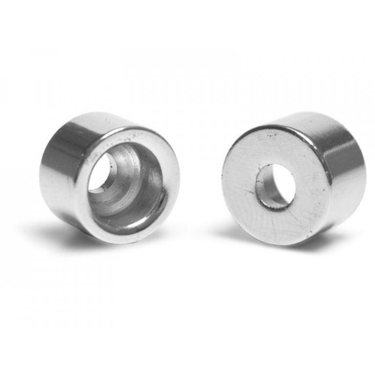 Ring magnets, neodymium, with counterbore, silver