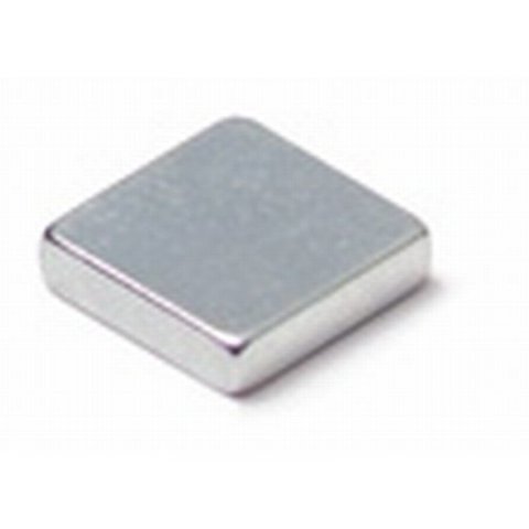 Magnete rettangolare in neodimio, argento 5 x 5 mm, h=1.2 mm, galvanised, N 44, 12 units