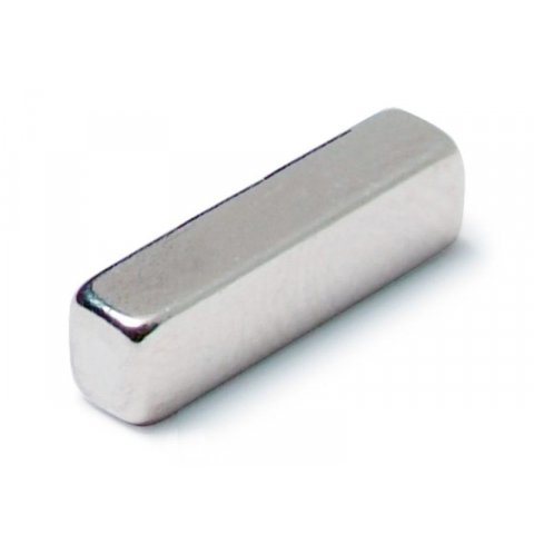 Quadermagnet Neodym, silber 10 x 3 mm, h=2,4 mm, vernickelt, N 44, 8 Stück