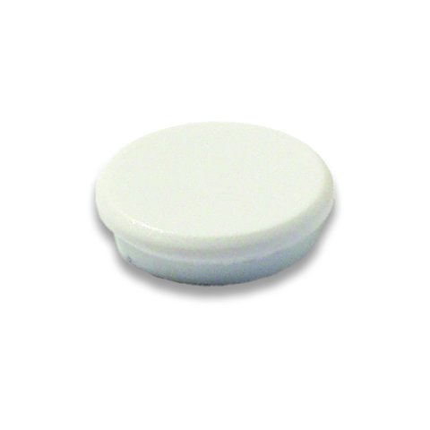 Magnete rotondo con cappuccio in plastica ø 24 mm, h = 6,5 mm, forza di tenuta 3 N, bianco