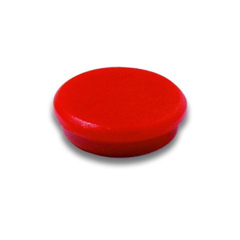 Imán redondo con capuchón de plástico ø 24 mm, altura = 6,5 mm, fuerza de retención 3 N, rojo