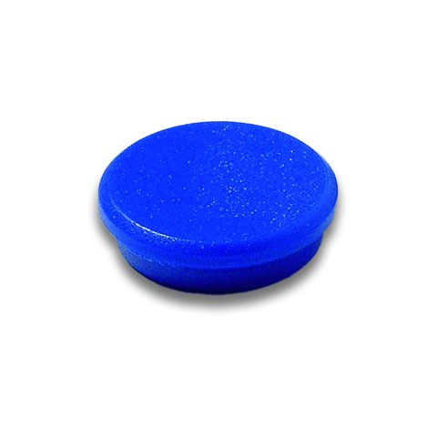Round magnet with plastic cap ø 24 mm, h = 6.5 mm, adhesive force 3 N, blue