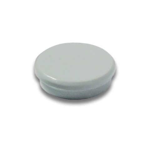 Magnete rotondo con cappuccio in plastica ø 24 mm, h = 6,5 mm, forza di tenuta 3 N, grigio