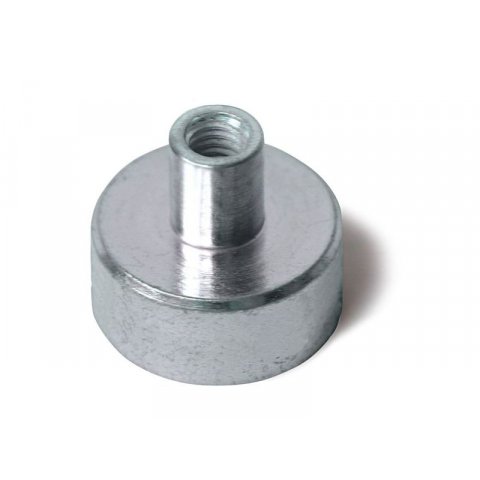 Round (grip) magnets with threaded bushing, silver ø 16 mm, adhesive force 95 N, thread M4