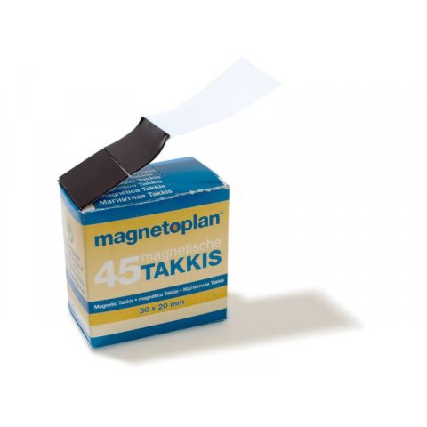 Segmentos de cinta magnética Takkis, autoadhesivos Paquete dispensador con 45 piezas
