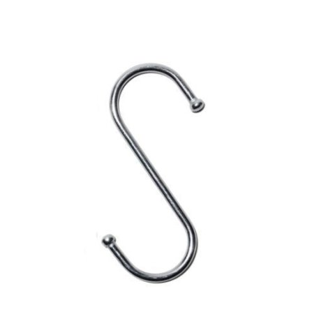 Poster hooks, S-shape with ball ends, l=120 mm, ø 5.0 mm, silver