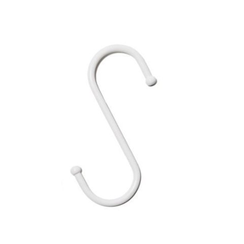Poster hooks, S-shape with ball ends, l=120 mm, ø 5.0 mm, white