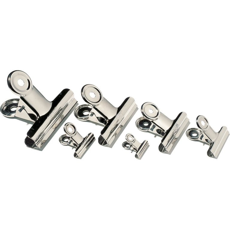 Letter clips, nickel-plated, round grip