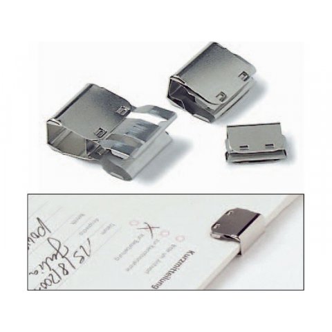 Pinzas deslizables Slide-Clips, niqueladas w=13 mm, for 2-30 sheets 80g paper, 4 units